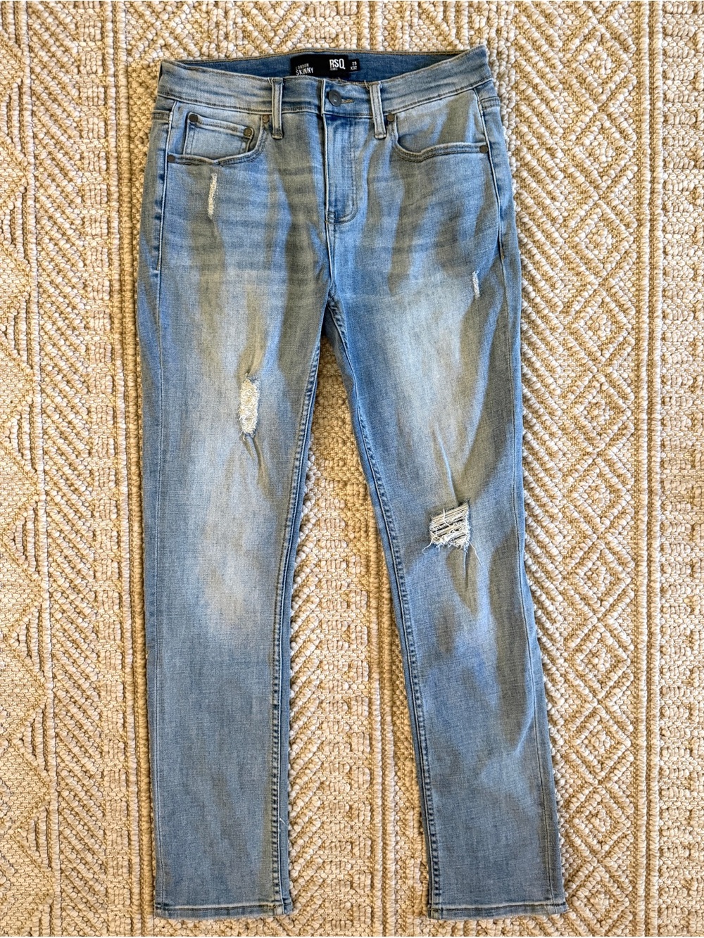 RSQ Light Blue Ripped Skinny Men’s Jeans